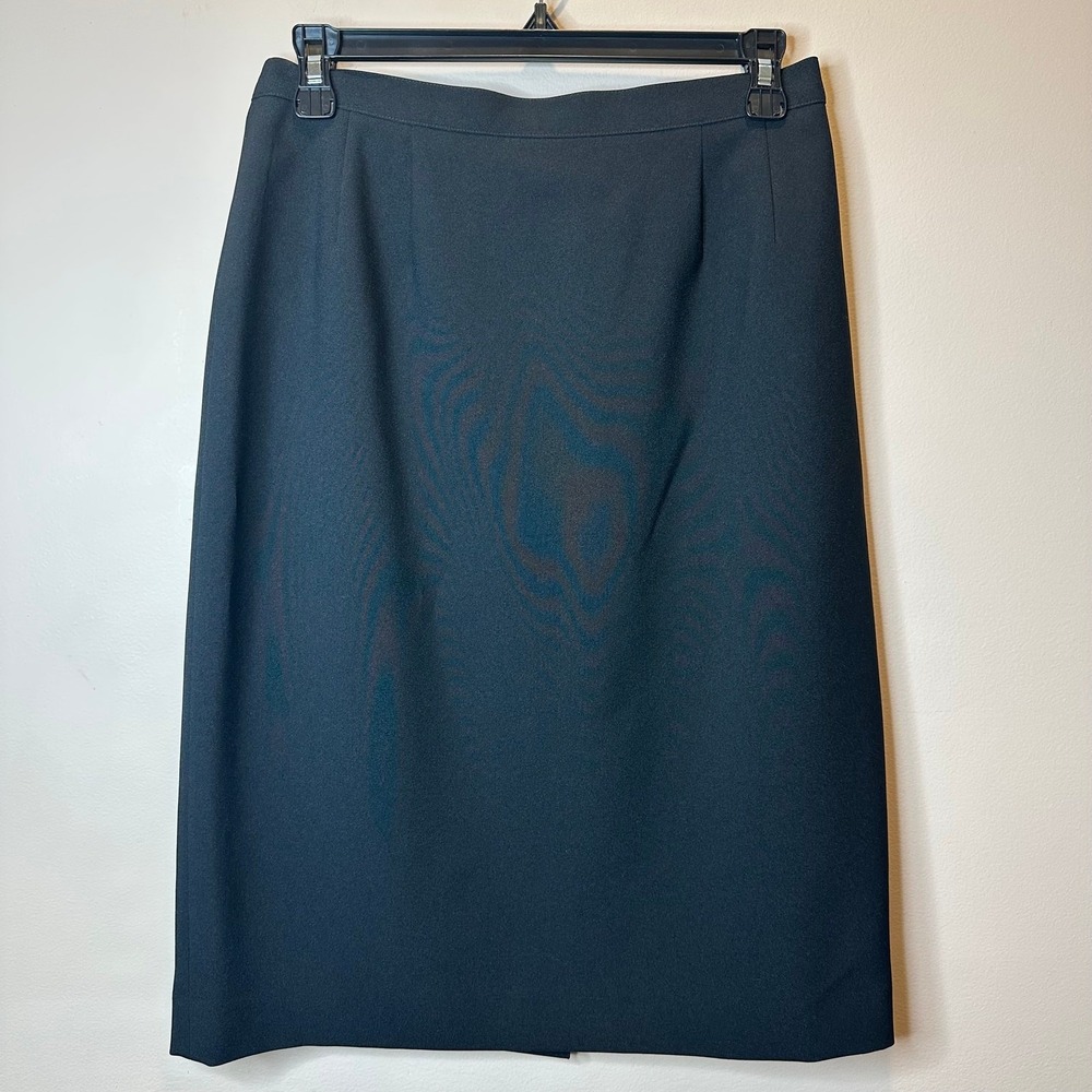 Vintage Kasper & Company ASL Black Pencil Skirt Lined Career Work Womens Size 8
